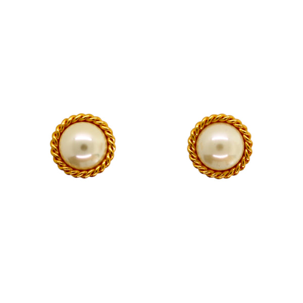 Vintage-Inspired Mother of Pearl and Gold-Plated Silver Stud Earrings