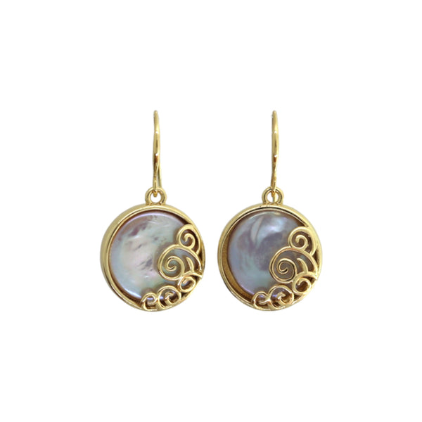 Whimsical Baroque Pearl and Gold-Plated Silver Earrings