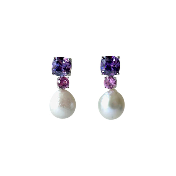 Delicate Pearl and Gemstone Earrings