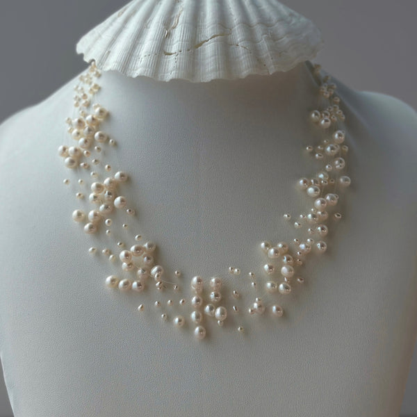 Celestial Beauty: A Cascading Pearl Necklace