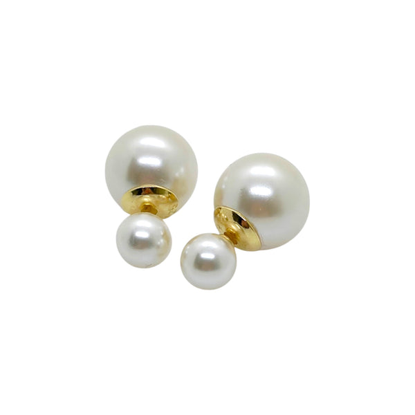 Timeless Elegance: Double-Sided Mother of Pearl Stud Earrings